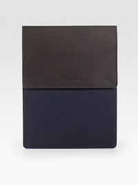 Protect your investment in a stylish manner with this handsome, two-tone slip cover of smooth, calfskin leather.Flap, snap button closureFully linedLeather/canvas8½W x 11HMade in Italy Protect your investment in a stylish manner with this handsome, two-tone slip cover of smooth, calfskin leather.Flap, snap button closureFully linedLeather/canvas8½W x 11HMade in Italy