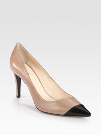 An asymmetrical cap toe completes this go-to pump of fine Italian leather. Self-covered heel, 3½ (90mm)Leather upperPoint toeLeather lining and solePadded insoleMade in ItalyOUR FIT MODEL RECOMMENDS ordering one half size up as this style runs small. An asymmetrical cap toe completes this go-to pump of fine Italian leather. Self-covered heel, 3½ (90mm)Leather upperPoint toeLeather lining and solePadded insoleMade in ItalyOUR FIT MODEL RECOMMENDS ordering one half size up as this style runs small.