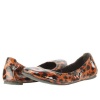 Tory Burch Eddie Patent Leather Leopard Flats Shoe - Multi Natural - 9.5