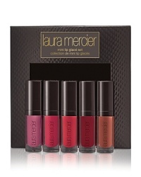 Give lips extra holiday sparkle, gloss and shine with this collection of five color-coordinated Lip Glacés.Laura Mercier's Mini Lip Glacé Collection features five Lip Glacés in Rich Berries. The Collection offers bold, bright hues in deep rose, red and plum shades. Wear solo for a soft-shimmer tint, mix together to create your own personal shade or layer with your favorite Lip Color.Includes:• Violet• Rose• Cerise – Limited Edition• Sangria – Limited Edition• Bare Beige Give lips extra holiday sparkle, gloss and shine with this collection of five color-coordinated Lip Glacés.Laura Mercier's Mini Lip Glacé Collection features five Lip Glacés in Rich Berries. The Collection offers bold, bright hues in deep rose, red and plum shades. Wear solo for a soft-shimmer tint, mix together to create your own personal shade or layer with your favorite Lip Color.Includes:• Violet• Rose• Cerise – Limited Edition• Sangria – Limited Edition• Bare Beige