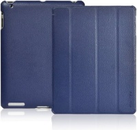 INVELLOP NAVY BLUE Leatherette Case Cover for iPad 2 / iPad 3 / iPad 4 / The new iPad (Built-in magnet for sleep/wake feature)