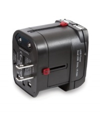 A world of convenience. Power up in over 150 countries with this versatile universal adapter, which features a sleek and compact design that slides right into smaller compartments and takes up very little room in your suitcase. A world of convenience. Power up in over 150 countries with this versatile universal adapter, which features a sleek and compact design that slides right into smaller compartments and takes up very little room in your suitcase.