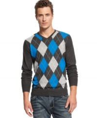 Stand out in the crowd with this argyle merino sweater from INC International Concepts. Stand out in the crowd with this argyle merino sweater from INC International Concepts.
