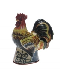 There's no better accessory for country kitchens than the Lille Rooster cookie jar. The colorful farm bird ruffles feathers, topping out at over a foot tall. From Certified International serveware. There's no better accessory for country kitchens than the Lille Rooster cookie jar. The colorful farm bird ruffles feathers, topping out at over a foot tall. From Certified International serveware.