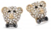 Betsey Johnson A Day at the Zoo Pave Crystal Bear Stud Earrings