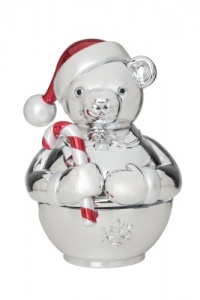 Reed & Barton Silver Plate Revolving Teddy Bear Musical, Height 6.0 Reed & Barton Silver Plate Revolving Teddy Bear Musical, Height 6.0