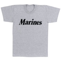 Military Grey Physical Training T-Shirt w/ Marines Logo Military Grey Physical Training T-Shirt w/ Marines Logo
