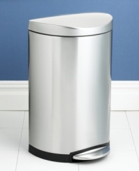 It's time to dispose of that old, unsightly trash can. This sleek, updated unit features stylish curved edges and a flat back, letting it sit flush against the wall, while advanced lidshox¿ technology uses air suspension shocks to control the lid for a slow, quiet close. 10-year warranty. It's time to dispose of that old, unsightly trash can. This sleek, updated unit features stylish curved edges and a flat back, letting it sit flush against the wall, while advanced lidshox¿ technology uses air suspension shocks to control the lid for a slow, quiet close. 10-year warranty.