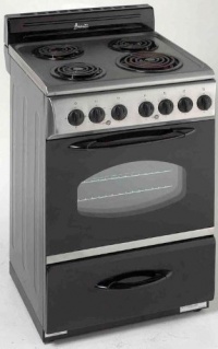 Avanti ER2402CSS 24 Freestanding Electric Range, Integrated Backsplash and Storage Drawer Avanti ER2402CSS 24 Freestanding Electric Range, Integrated Backsplash and Storage Drawer
