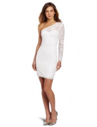 BCBGMAXAZRIA Women's Arlena One Shoulder Lace Dress, White, 6 BCBGMAXAZRIA Women's Arlena One Shoulder Lace Dress, White, 6