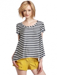 BCBGMAXAZRIA Women's Kelsey Round Neck T-shirt, Dark Ink/White Combo, Small BCBGMAXAZRIA Women's Kelsey Round Neck T-shirt, Dark Ink/White Combo, Small