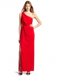 BCBGMAXAZRIA Women's Snejana One Shoulder Slit Gown, Red Berry, Medium BCBGMAXAZRIA Women's Snejana One Shoulder Slit Gown, Red Berry, Medium