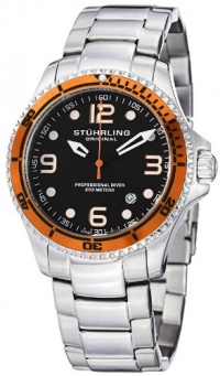 Stuhrling Original Men's 593.332I11 Aquadiver Grand Regatta Swiss Quartz Diver Date Orange Bezel Watch Stuhrling Original Men's 593.332I11 Aquadiver Grand Regatta Swiss Quartz Diver Date Orange Bezel Watch