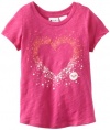 Roxy Kids Girls 2-6X Bubble Top Short Sleeve Tee, Fuchsia, Medium