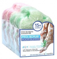 Spongeables Pedi-Scrub Foot Buffer, Citron Eucalyptus and Lavender Tea Tree Oil Aromatherapy, 4 Count, 2-Ounce Sponges Spongeables Pedi-Scrub Foot Buffer, Citron Eucalyptus and Lavender Tea Tree Oil Aromatherapy, 4 Count, 2-Ounce Sponges