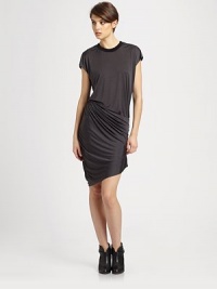 A dramatically draped, figure-flattering silhouette beautifully rendered in fluid jersey.Draped waistSide zip closureSide gathersAsymmetrical hemAbout 23 from natural waist60% triacetate/40% polyethyleneDry cleanImportedModel shown is 5'10 (177cm) wearing US size 4. A dramatically draped, figure-flattering silhouette beautifully rendered in fluid jersey.Draped waistSide zip closureSide gathersAsymmetrical hemAbout 23 from natural waist60% triacetate/40% polyethyleneDry cleanImportedModel shown is 5'10 (177cm) wearing US size 4.