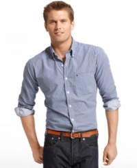 Gingham is made to complement your fall style, so grab your favorite color and perfect your look with this Izod shirt. Gingham is made to complement your fall style, so grab your favorite color and perfect your look with this Izod shirt.