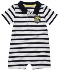 Carter's Dad's MVP Stripe Polo Romper WHITE 6 Mo Carter's Dad's MVP Stripe Polo Romper WHITE 6 Mo