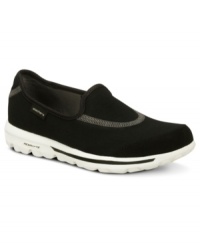 What are you waiting for? Sketchers' Go Walk sneakers are ready to go. The easy slip-on style features a stretch center top panel with a pull on heel design. What are you waiting for? Sketchers' Go Walk sneakers are ready to go. The easy slip-on style features a stretch center top panel with a pull on heel design.
