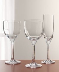 Striking simplicity and meticulous detail combine in this fine crystal flute. Adorned with an intricately cut crosshatch design where the stem meets the glass, this piece adds an understated elegance to any occasion. Striking simplicity and meticulous detail combine in this fine crystal flute. Adorned with an intricately cut crosshatch design where the stem meets the glass, this piece adds an understated elegance to any occasion.
