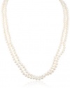 White Freshwater Cultured AA Quality Pearl Necklace with 14k Gold Clasp (6.5-7mm)