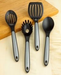 The right tools make a big difference in the kitchen. This 4-piece set from Calphalon features quality nylon utensils with comfy nylon handles, gentle on your cookware and perfect for a wide variety of tasks. Lifetime warranty. The right tools make a big difference in the kitchen. This 4-piece set from Calphalon features quality nylon utensils with comfy nylon handles, gentle on your cookware and perfect for a wide variety of tasks. Lifetime warranty.