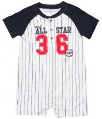 Carter's Boys 3-24 Months Pinstripe All Star Romper Navy (12 Months, Navy/White) Carter's Boys 3-24 Months Pinstripe All Star Romper Navy (12 Months, Navy/White)
