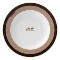Wedgwood pays tribute to the traditional English equestrian lifestyle with this fine soup plate inspired by the work of 18th-century horse painter George Stubbs. Burnished gold silhouettes, classic stirrup stripes and rich shades of tan and brown evoke the stylish essence of horse riding. Wedgwood pays tribute to the traditional English equestrian lifestyle with this fine soup plate inspired by the work of 18th-century horse painter George Stubbs. Burnished gold silhouettes, classic stirrup stripes and rich shades of tan and brown evoke the stylish essence of horse riding.