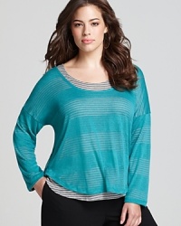 Faded stripes lend dimension to a layered Splendid Plus tee, featuring effortless dolman sleeves for everyday chic. Faded stripes lend dimension to a layered Splendid Plus tee, featuring effortless dolman sleeves for everyday chic.