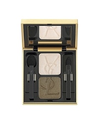 Featuring contrasting duos that work perfectly together, these shadows combine colour and luminosity to dress the eyelids with vibrant hues. Thanks to an optical smoothing effect, each shade fully expresses its intensity and radiance. Available in six harmonies of two shades. The light shade widens the look and the darker one underlines and structures the eyes. Featuring contrasting duos that work perfectly together, these shadows combine colour and luminosity to dress the eyelids with vibrant hues. Thanks to an optical smoothing effect, each shade fully expresses its intensity and radiance. Available in six harmonies of two shades. The light shade widens the look and the darker one underlines and structures the eyes.