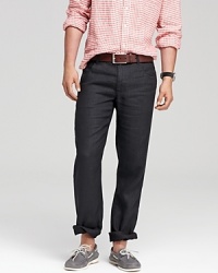 Soft textural linen tailored for a modern slim fit gives you a flexible pant that's suitable every day of the week. Soft textural linen tailored for a modern slim fit gives you a flexible pant that's suitable every day of the week.