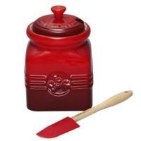 Le Creuset Stoneware 16-Ounce Berry Jam Jar, Cherry Le Creuset Stoneware 16-Ounce Berry Jam Jar, Cherry