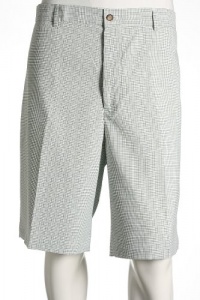 Greg Norman Check White, Green and Navy Golf Shorts