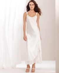 Incredibly detailed. Linea Donatella's Living the Dream gown features beautiful lace applique at the chest and around the gathered asymmetrical hem. Incredibly detailed. Linea Donatella's Living the Dream gown features beautiful lace applique at the chest and around the gathered asymmetrical hem.