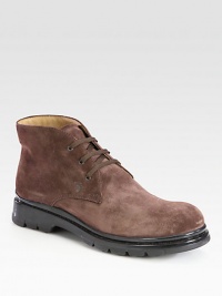 Designed with a rugged look, this structured boot, set in soft suede, epitomizes relaxed cool.Suede upperLeather liningPadded insoleRubber soleMade in Italy Designed with a rugged look, this structured boot, set in soft suede, epitomizes relaxed cool.Suede upperLeather liningPadded insoleRubber soleMade in Italy