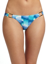 THE LOOKAllover abstract patternGoldtone hardware at sidesGoldtone logo hardware at backElastic waist and leg openingsFull coverageTHE MATERIAL84% polyamide/16% elastaneFully linedCARE & ORIGINHand washMade in USAPlease note: Bikini top sold separately. THE LOOKAllover abstract patternGoldtone hardware at sidesGoldtone logo hardware at backElastic waist and leg openingsFull coverageTHE MATERIAL84% polyamide/16% elastaneFully linedCARE & ORIGINHand washMade in USAPlease note: Bikini top sold separately.