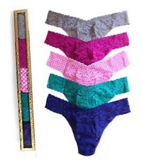 Hanky Panky Gold Box Signature Lace Original Rise Thong 5-Pack, One Size, Malaysian Holiday Hanky Panky Gold Box Signature Lace Original Rise Thong 5-Pack, One Size, Malaysian Holiday