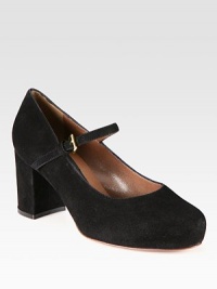 Go-to closet essential of ultra-soft suede, with a classic block heel and adjustable ankle strap. Self-covered heel, 2½ (65mm)Suede upperLeather lining and solePadded insoleMade in Italy Go-to closet essential of ultra-soft suede, with a classic block heel and adjustable ankle strap. Self-covered heel, 2½ (65mm)Suede upperLeather lining and solePadded insoleMade in Italy