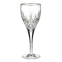 This newest group of stemware features the signature Lismore cuts on a graceful pulled stem with lovely open diamond , wedge cuts, and a platinum band on the rim. This newest group of stemware features the signature Lismore cuts on a graceful pulled stem with lovely open diamond , wedge cuts, and a platinum band on the rim.