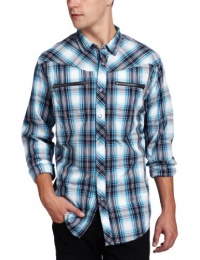 Marc Ecko Cut & Sew Men's Long Sleeve Ground Plaid Shirt Marc Ecko Cut & Sew Men's Long Sleeve Ground Plaid Shirt