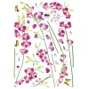 Nursery Easy Apply Wall Sticker Decorations - Orchid Tree Branch Stem Flower Butterfly