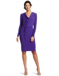 Jones New York Women's Mj Cowl Neck Tie Belt Dress, Purple, 12 Jones New York Women's Mj Cowl Neck Tie Belt Dress, Purple, 12