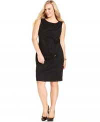 Go for an elegant look in this plus size sheath dress from Style&co. - goldtone hardware adds a bit of edge, too! Go for an elegant look in this plus size sheath dress from Style&co. - goldtone hardware adds a bit of edge, too!