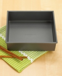 Whip up a delectable, moist cake in this square cake pan. Features include nonstick interiors and exteriors for easy cleaning, no-hassle food release and optimum baking performance. Reinforced nonstick surface also offers long-lasting durability. Lifetime warranty. Whip up a delectable, moist cake in this square cake pan. Features include nonstick interiors and exteriors for easy cleaning, no-hassle food release and optimum baking performance. Reinforced nonstick surface also offers long-lasting durability. Lifetime warranty.
