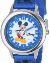 Disney Kids' W000022 Time Teacher Stainless Steel and Nylon Mickey Mouse Watch