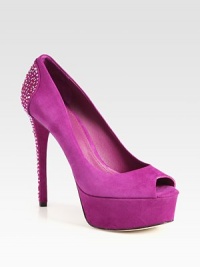 Glittery crystals back this party-perfect pump in luxe suede with a sexy peep toe. Self-covered and crystal-coated heel, 5½ (140mm)Covered platform, 1¾ (45mm)Compares to a 3¾ heel (95mm)Suede and crystal-coated upperPeep toeLeather lining and solePadded insoleImported Glittery crystals back this party-perfect pump in luxe suede with a sexy peep toe. Self-covered and crystal-coated heel, 5½ (140mm)Covered platform, 1¾ (45mm)Compares to a 3¾ heel (95mm)Suede and crystal-coated upperPeep toeLeather lining and solePadded insoleImported