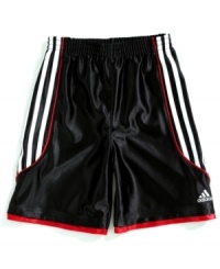 He'll have a championship look with these shorts from adidas. He'll have a championship look with these shorts from adidas.