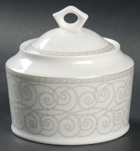Mikasa Serenade Classic Swirl Covered Sugar Bowl Mikasa Serenade Classic Swirl Covered Sugar Bowl