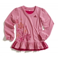 adidas Girls 2-6X Dance Tunic Top, Pink Carnation, 6X adidas Girls 2-6X Dance Tunic Top, Pink Carnation, 6X