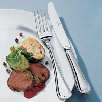 French Garden five-piece place setting by Villeroy & Boch. An elegant flatware collection from Villeroy & Boch that makes any meal a special occasion. Rich in subtle detailing, this polished stainless steel design mixed the precise lines of a French garden with the gentle curves of the Gallic countryside. Includes a salad fork, dinner fork, dinner knife, soup spoon and teaspoon. French Garden five-piece place setting by Villeroy & Boch. An elegant flatware collection from Villeroy & Boch that makes any meal a special occasion. Rich in subtle detailing, this polished stainless steel design mixed the precise lines of a French garden with the gentle curves of the Gallic countryside. Includes a salad fork, dinner fork, dinner knife, soup spoon and teaspoon.